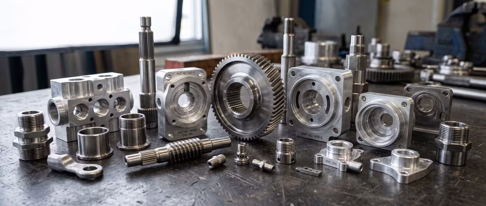 Peças sob medida fabricadas pela UsinaSul conforme desenho técnico, amostra ou necessidade industrial