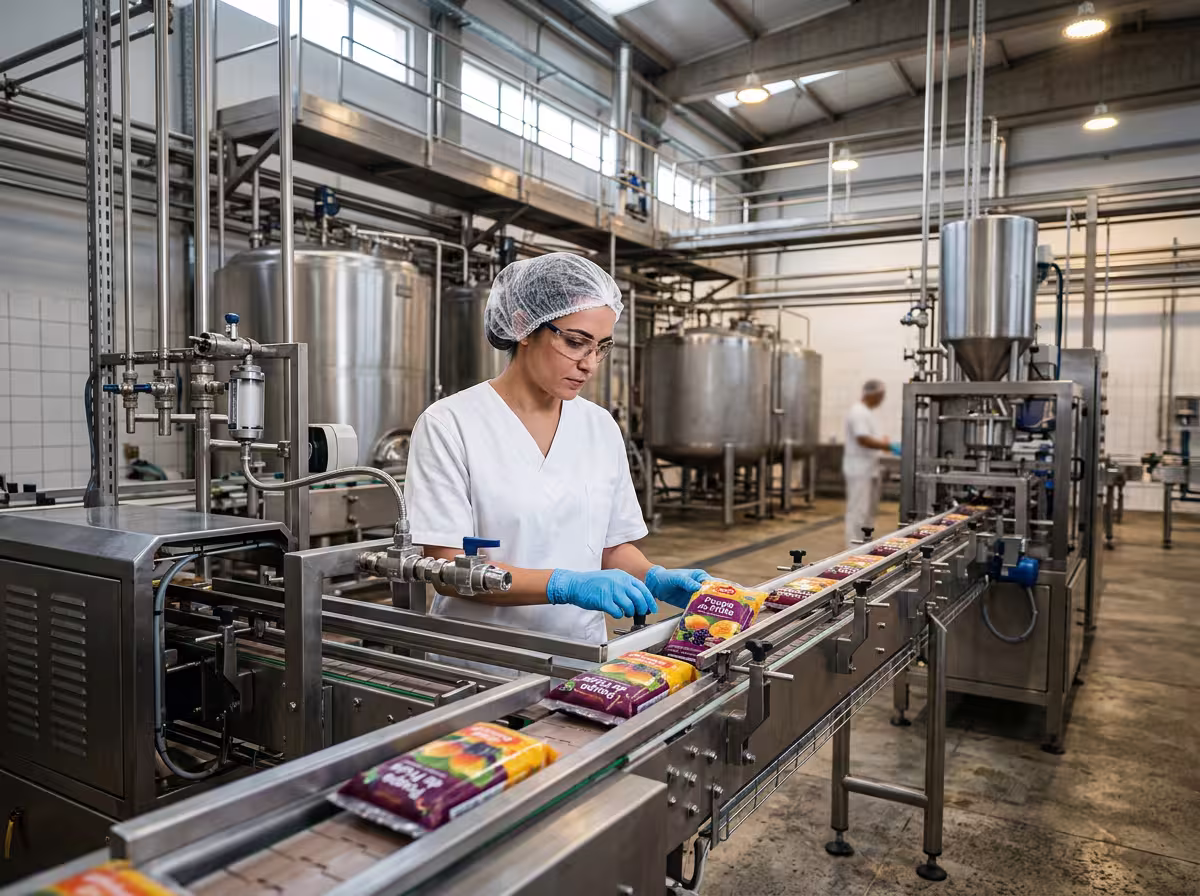 Linhas e equipamentos do setor alimentício atendido pela UsinaSul para produção industrial em aço inox
